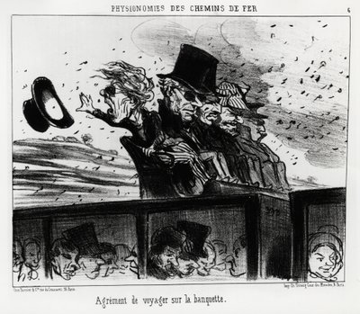 The Physiognomy of the Railways: It is the Right to Travel on the Bench. Illustration by Honore Daumier, Published in Charivari by Honoré Daumier