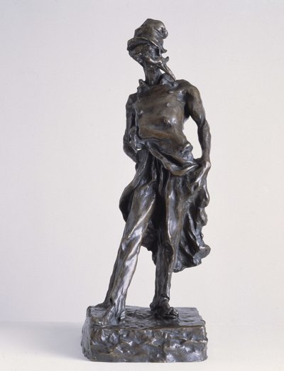 The ratapoil, a political cartoonist representing the gravedigger of the Republic. Bronze sculpture with sand by Honore Daumier by Honoré Daumier