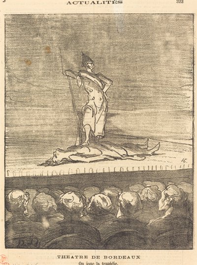 Theatre of Bordeaux - Performing the Tragedy by Honoré Daumier