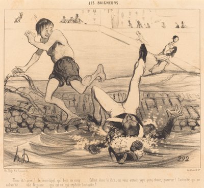 What an idea! The municipal officer having a drink... by Honoré Daumier