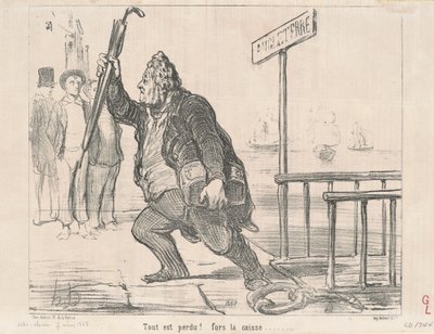 All is Lost! Except the Cash Register by Honoré Daumier