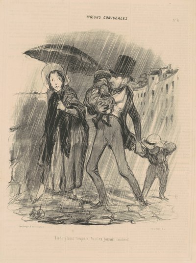 You always complain, you are never happy. by Honoré Daumier