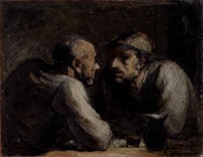 Two Drinkers by Honoré Daumier