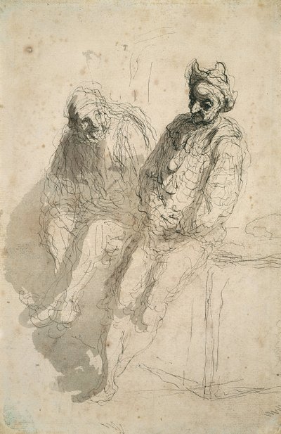 Two Saltimbanques by Honoré Daumier