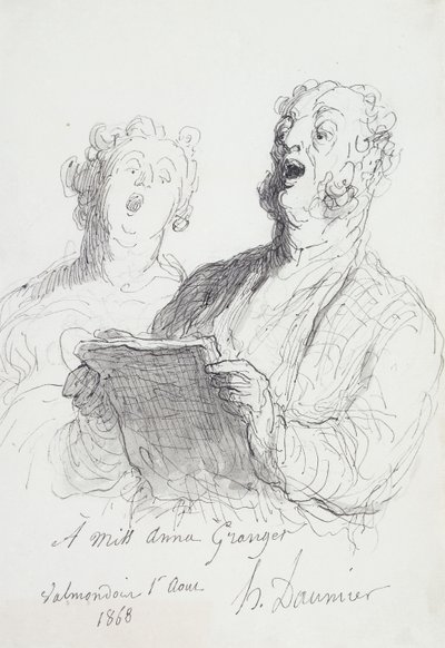 Two Singers by Honoré Daumier