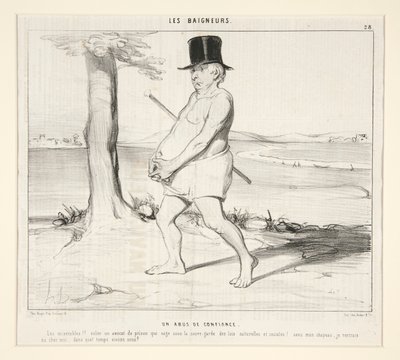 Un Abus de Confiance. Les Miserables!! Voler un Avocat de Prison qui Nage sous la Sauve-Garde des Lois Naturelles et Sociales! by Honoré Daumier