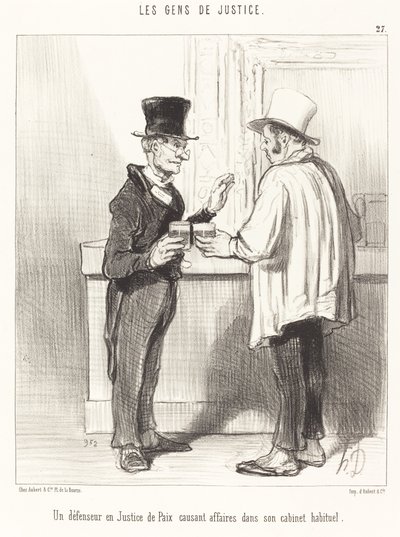 A Defender... chatting... in his usual office by Honoré Daumier