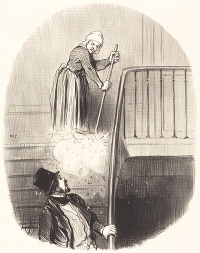 A Tenant Who Forgot on January 1st by Honoré Daumier