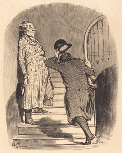 A Tenant Who Pays His Rent on Time by Honoré Daumier