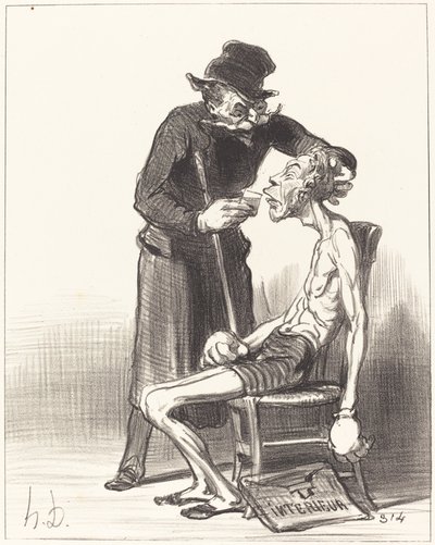 An Unfortunate Wrestler by Honoré Daumier