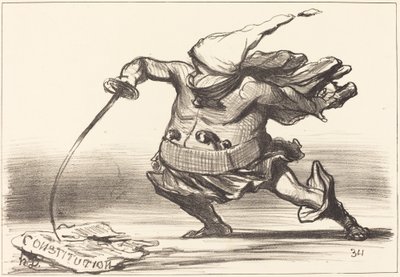 A Braggart Carrying a Boot by Honoré Daumier