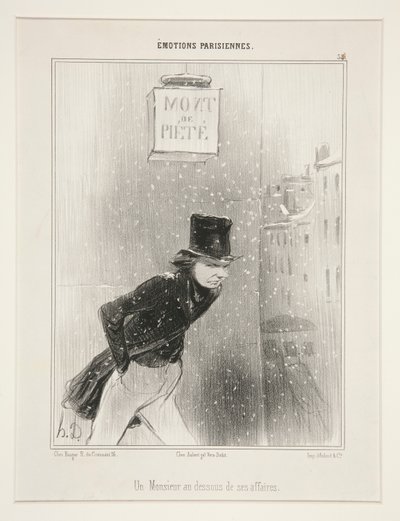 A Man at the Bottom of his Affairs by Honoré Daumier