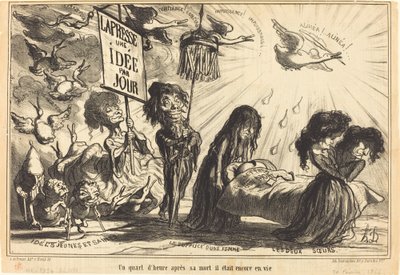 A Quarter of an Hour after His Death, He Was Still Alive by Honoré Daumier
