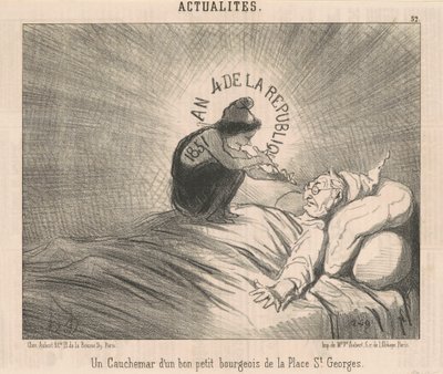 A Nightmare of a Bourgeois of Place St. Georges by Honoré Daumier