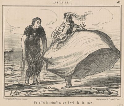 An Effect of Crinoline by the Sea by Honoré Daumier