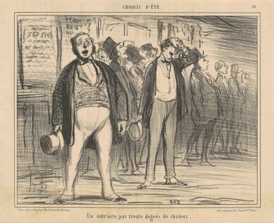 An Intermission, at Thirty Degrees of Heat by Honoré Daumier