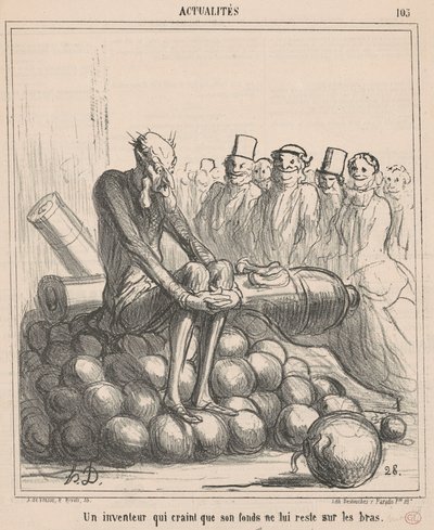 An Inventor Who Fears His Fund Will Remain... by Honoré Daumier