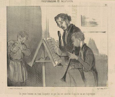 A young man acquiring... an art of pleasure by Honoré Daumier