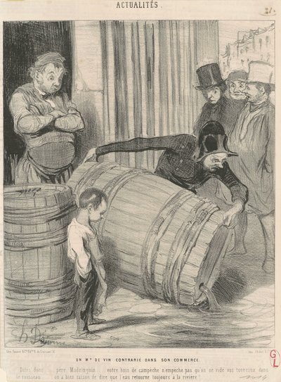 A Wine Merchant Upset in His Business by Honoré Daumier