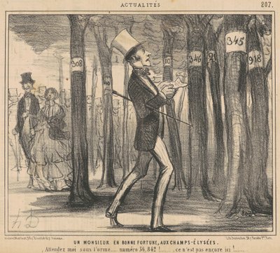 A Gentleman in Good Fortune at the Champs-Elysées by Honoré Daumier