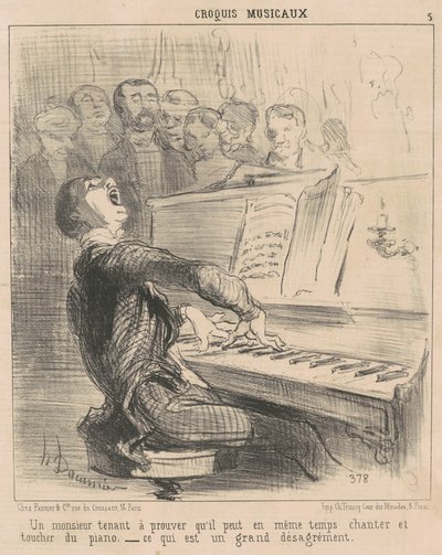 A Gentleman Trying to Prove He Can... by Honoré Daumier