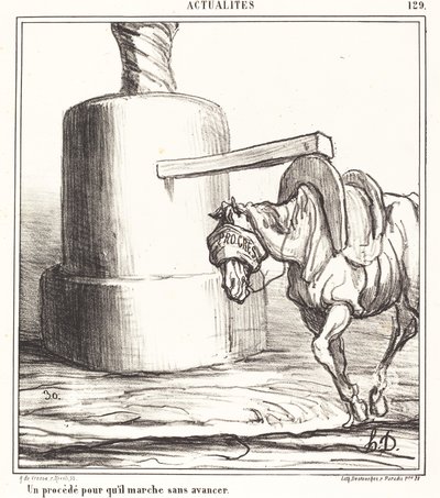 A method for him to walk without moving forward by Honoré Daumier