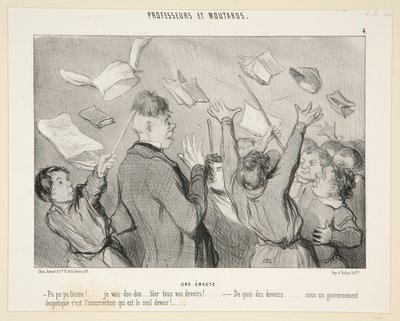A Riot; #4 of Professors and Brats by Honoré Daumier