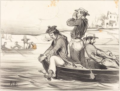 A Meeting in Open Water by Honoré Daumier