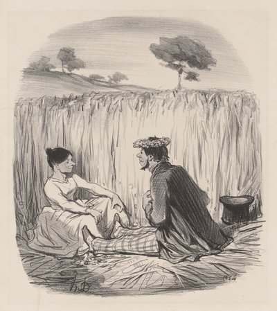 An Idyll in the Wheat by Honoré Daumier