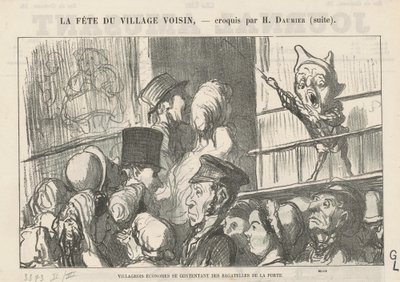Thrifty Villagers Contenting Themselves...; In the Countryside, No Coach Strikes... by Honoré Daumier