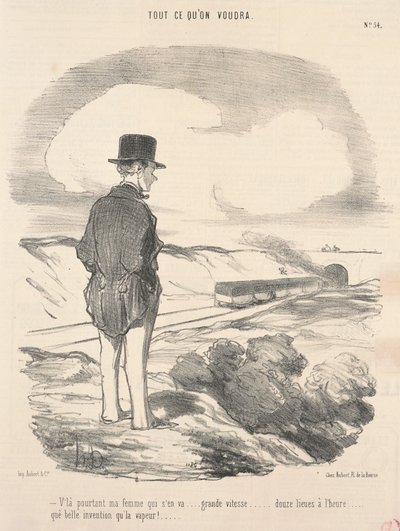 There goes my wife... by Honoré Daumier