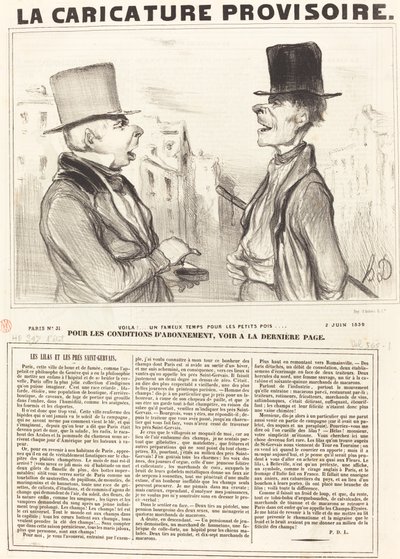 There!... a famous time for the little peas... by Honoré Daumier