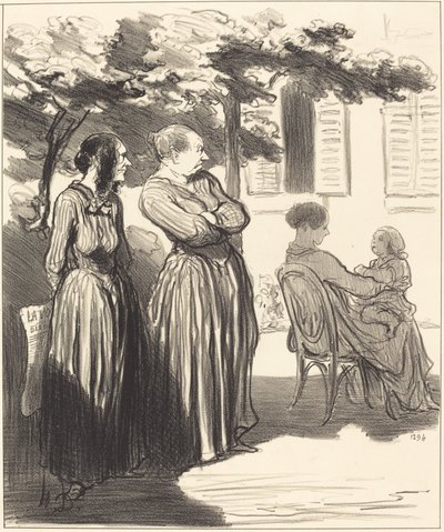Here is a Woman Who, at the Solemn Hour... by Honoré Daumier