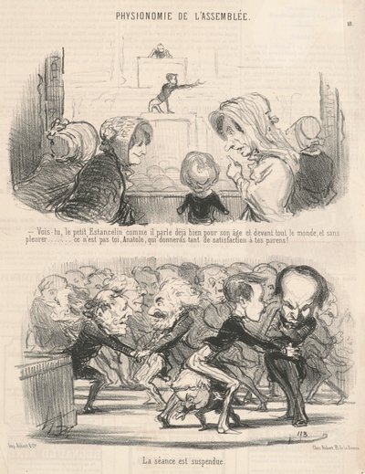 Do you see, the little one speaks... by Honoré Daumier