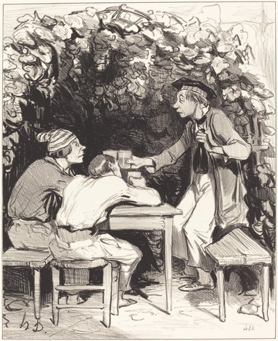 You See, My Friend... There Are Only Two Elements... of Happiness... by Honoré Daumier