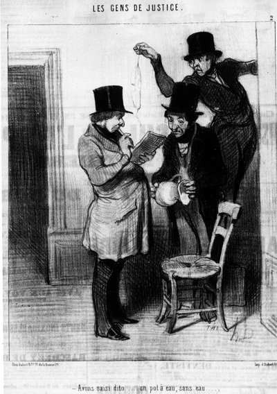 We Seized Dito... A Water Pot, Without Water (Series of Cartoons on Justice by Honore Daumier, Charivari) by Honoré Daumier