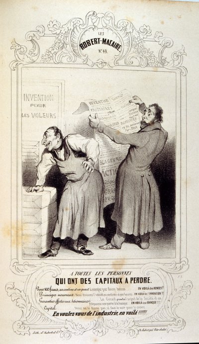 Illustrations about Ideas and Legends Philipon under the Title Les Cent and Robert Macaire by Honoré Daumier