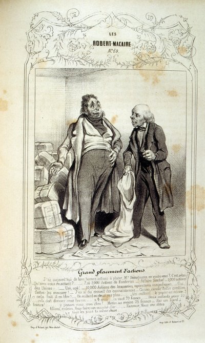 Illustrations about ideas and legends Philipon under the title Les Cent and Robert Macaire by Honoré Daumier