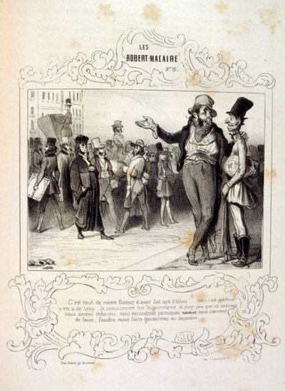 Illustrations about ideas and legends Philipon under the title Les Cent and Robert Macaire by Honoré Daumier