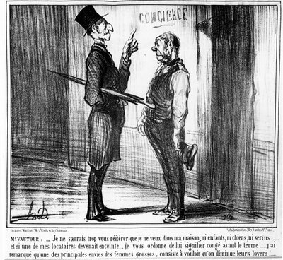 Mr. Vautour: I Cannot Tell You Too Much That I Do Not Want in My House, Neither Children Nor Dogs by Honoré Daumier