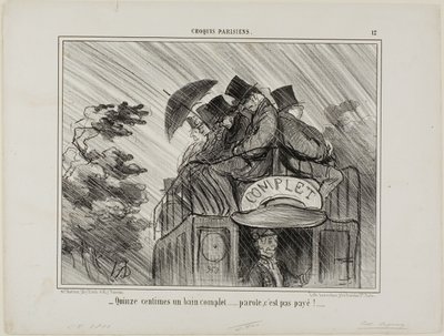 Just 15 cents for a full bath.... what a deal!, plate 12 from Croquis Parisiens by Honoré Victorin Daumier