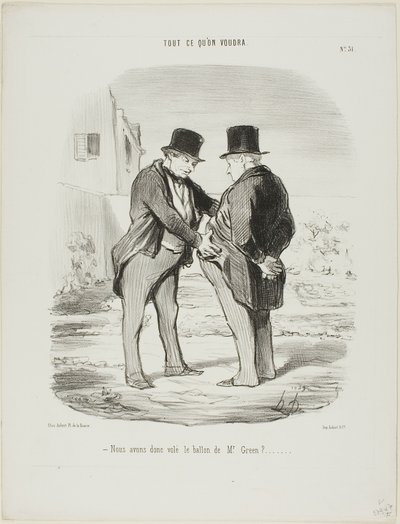 "- So we have stolen the balloon of Mr. Green?", plate 31 from Tout Ce Qu