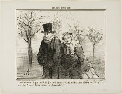 You Know My Dear, Plate 1 from Ces Bons Bourgeois by Honoré Victorin Daumier