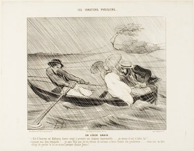 A Light Squall, plate 8 from The Parisian Boaters by Honoré Victorin Daumier