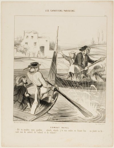 A Naval Combat. "- So, you insulted my flag!.... just you wait, just wait till I