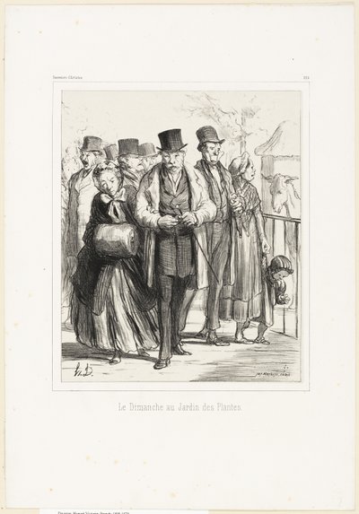A Sunday in the Botanical Gardens, plate 320 from Souvenirs d’artistes by Honoré Victorin Daumier