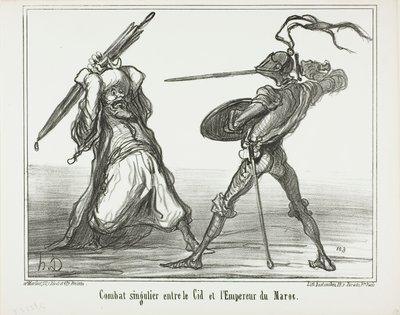 An Unusual Battle Between El Cid and the Emperor of Morocco, plate 117 from Actualités by Honoré Victorin Daumier