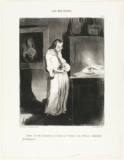 A Humanist Woman of Letters, Plate 15 from Les Bas-Bleus by Honoré Victorin Daumier