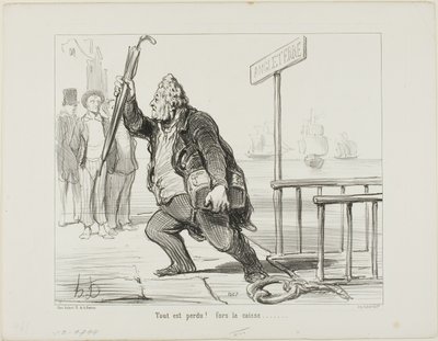 All is lost - save the cashbox by Honoré Victorin Daumier