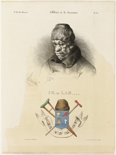 Ch. De Lam..., plate 156 from Celebrities of Caricature by Honoré Victorin Daumier